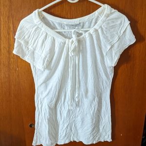 Esprit flutter sleeve top with adjustable neck bow